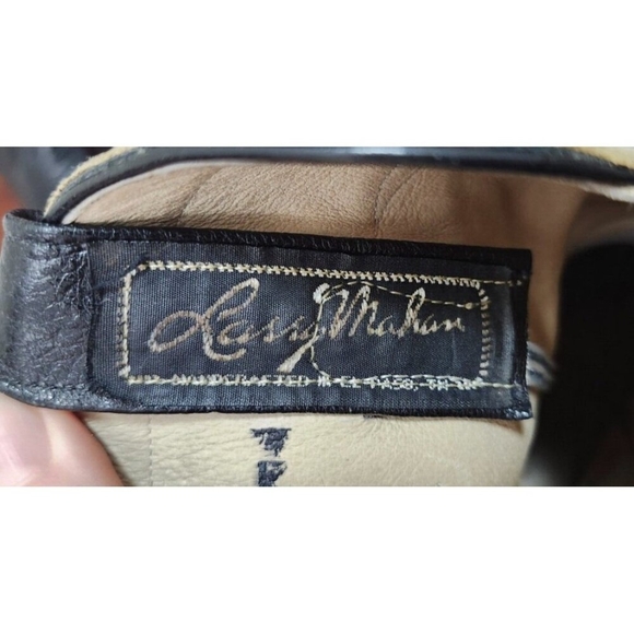 Larry Mahan Vintage Rare Rodeo Black White Red Cowgirl Cowboy Western Boots 7 B - Picture 15 of 16